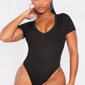 short sleeve ripped bodysuit